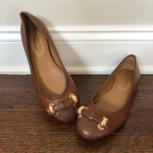 Elie Tahari Women's 36 Roni Ballerina Chestnut Leather Ballet Flats (5.5 US) NEW - Picture 1 of 12